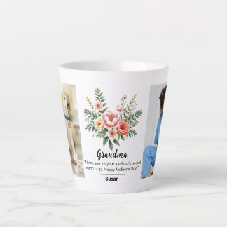Floral Flower Mother's Day Granma Gift Combo Latte Mug