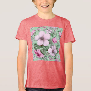 Floral Flower Pastel Colour Garden Nature Lover Tri-Blend Shirt