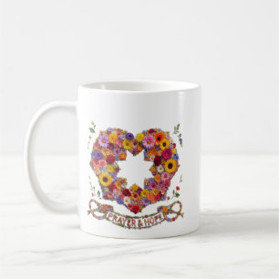 Floral Flower Power Peace Sign – Colourful Retro H Coffee Mug