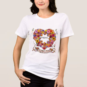 Floral Flower Power Peace Sign – Colourful Retro H Tri-Blend Shirt