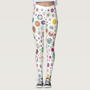 floral flower spring summer colourful art  leggings
