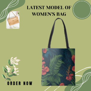 Floral Flower Tropical Jungle Plant Tote Bag