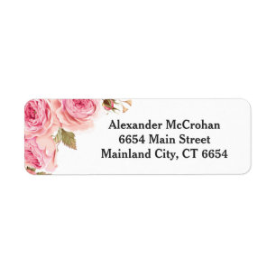 Floral Flower Watercolor Return Address
