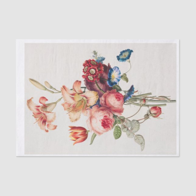 Floral Flowers Arrangement Decoupage Decoupaging  Tissue Paper (Front)