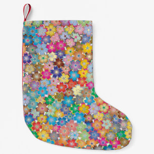 Floral flowers background pattern small christmas stocking