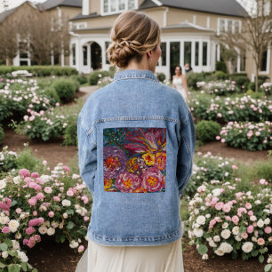 Floral Flowers denim jeans jacket