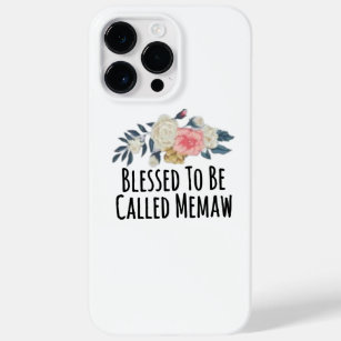 Floral Flowers Funny Blessed To Be Called Memaw Case-Mate iPhone 14 Pro Max Case