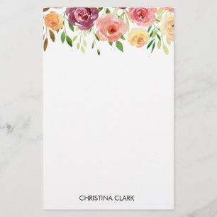 Floral Flowers Garden Blooms Summer Stationery