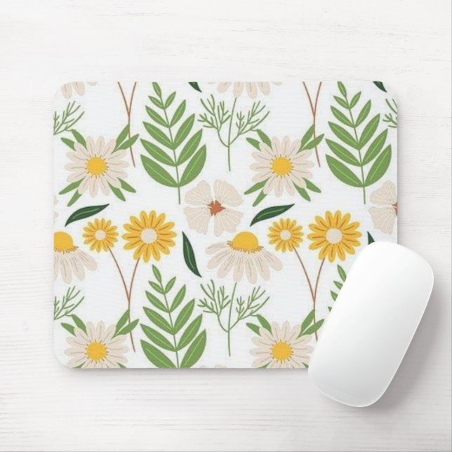 Floral Flowers  Mouse Pad! Mat (With Mouse)