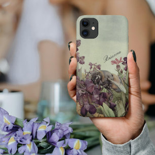 Floral Flowers Purple Nature Botanical Garden Bee iPhone 11 Case