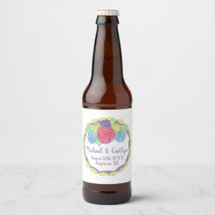 Floral Flowers Roses Bridal Shower Wedding Cake Beer Bottle Label