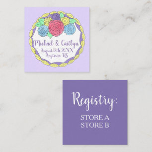 Floral Flowers Roses Bridal Shower Wedding Cake Enclosure Card