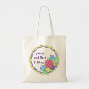 Floral Flowers Roses Bridal Shower Wedding Cake Tote Bag