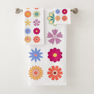Floral Flowers, Vintage Flowers, Garden Floral Bath Towel Set