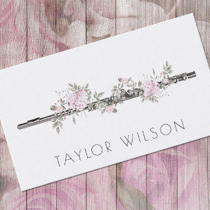 floral flute teacher business card