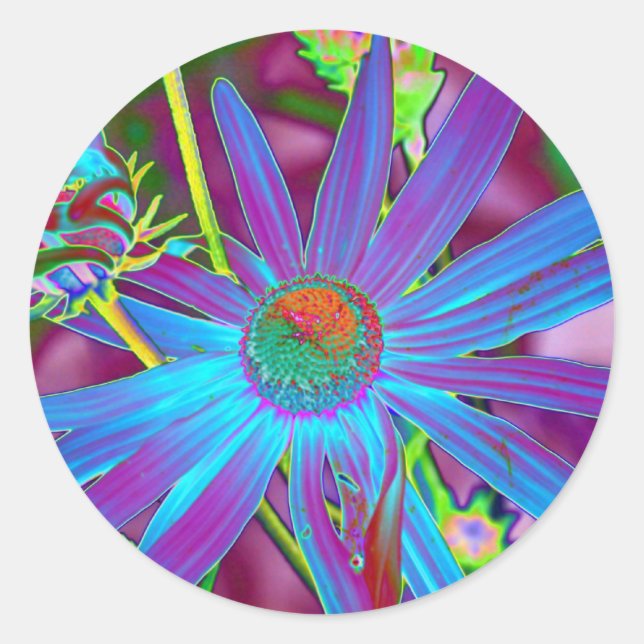 Floral Foil Classic Round Sticker (Front)