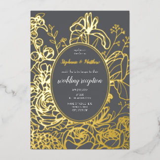 Floral Foil Invitation