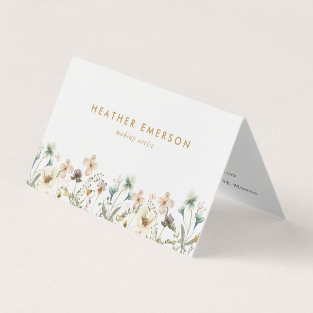 Floral Folded Business Card (Front)