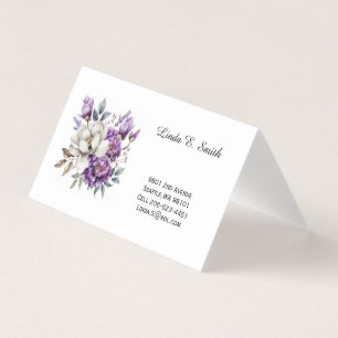 Floral Folded Calling Card