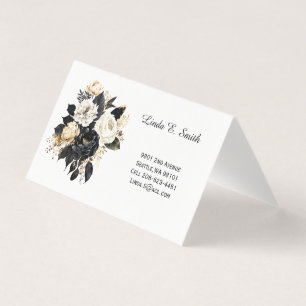 Floral Folded Calling Card