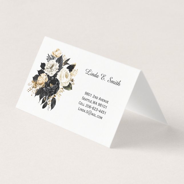 Floral Folded Calling Card (Front)
