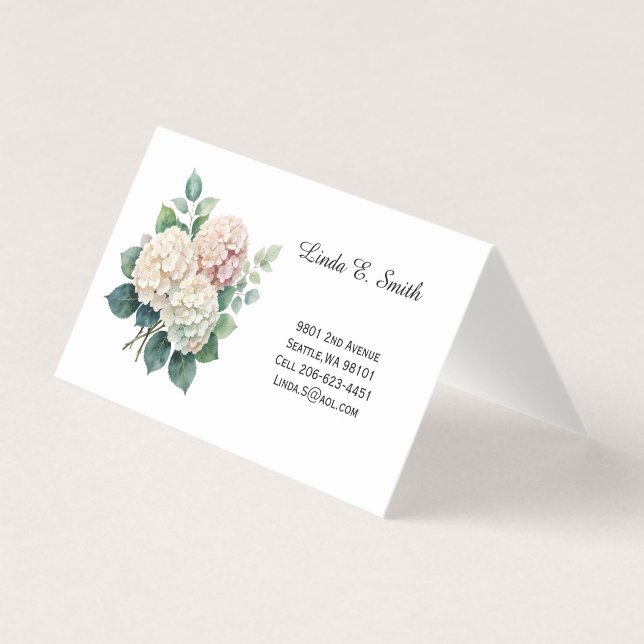 Floral Folded Calling Card (Front)