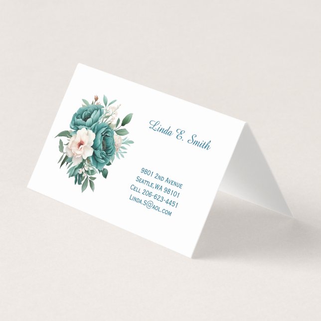 Floral Folded Calling Card (Front)
