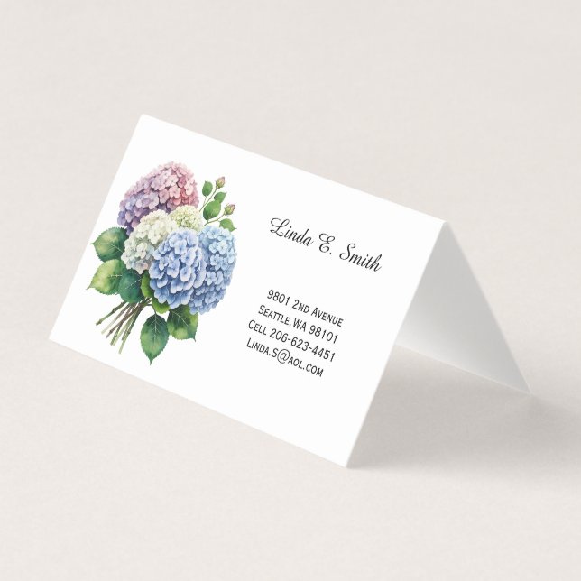 Floral Folded Calling Card (Front)