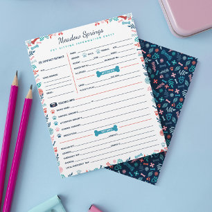 Floral & Foliage Dog & Pet Sitting Information