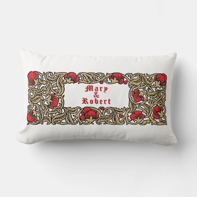 Floral Foliage Lumbar Cushion (Front)