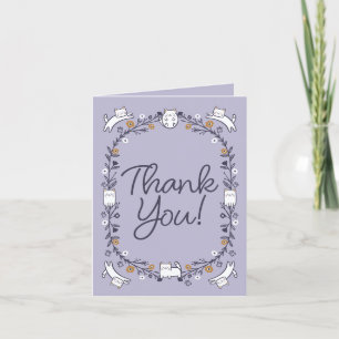 Floral & Foliage Sweet Little kitty Kittens Frame Thank You Card