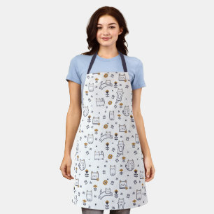 Floral Foliage Sweet Little kitty Kittens Pattern Apron