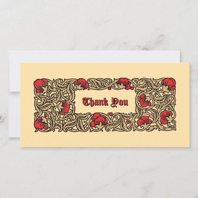 Floral Foliage Thank You Card (Front)