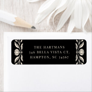 Floral Folk Art Christmas Holiday Return Address