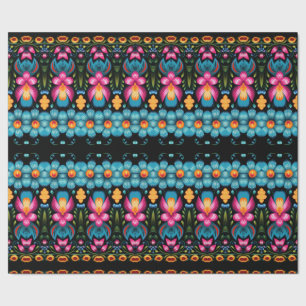 Floral Folk Art Modern Wrapping Paper