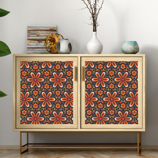 Floral Folk Art Motifs Pattern Decoupage Scrapbook Tissue Paper (Creator Uploaded)