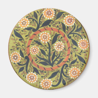 Floral Folk Art Painting Magnet