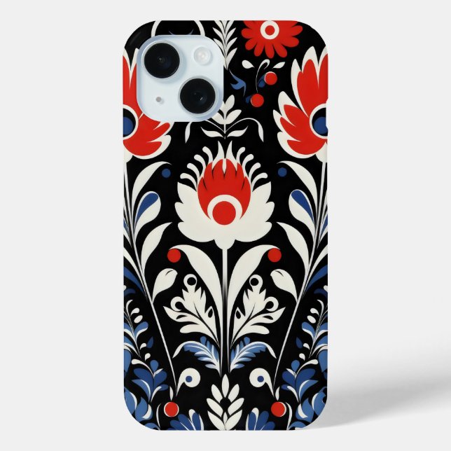 Floral Folk Pattern Case-Mate iPhone Case (Back)
