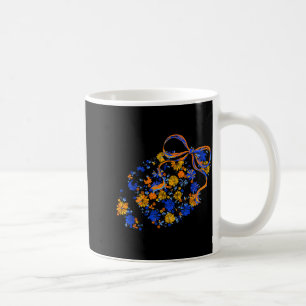 Floral Football Game Day Coquette Team Srit Blue & Coffee Mug