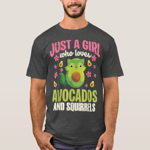 Floral Forest Animal Lover Girls Women Cute Avocad T-Shirt