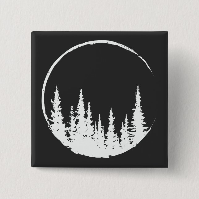 Floral Forest Circle Tree Loving Forest Tree 15 Cm Square Badge (Front)