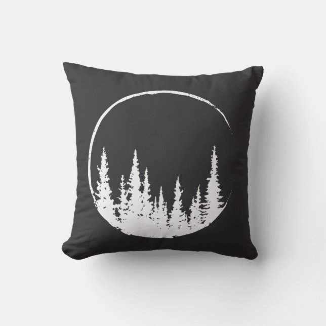 Floral Forest Circle Tree Loving Forest Tree Cushion (Front)