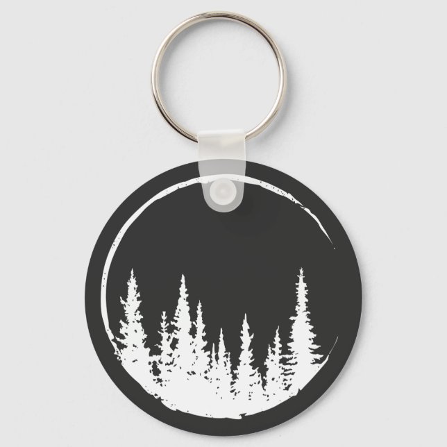 Floral Forest Circle Tree Loving Forest Tree Key Ring (Front)