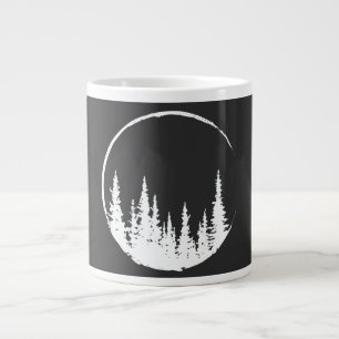 Floral Forest Circle Tree Loving Forest Tree Large Coffee Mug