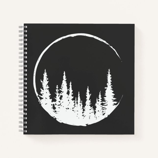 Floral Forest Circle Tree Loving Forest Tree Notebook (Front)
