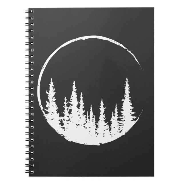 Floral Forest Circle Tree Loving Forest Tree Notebook (Front)
