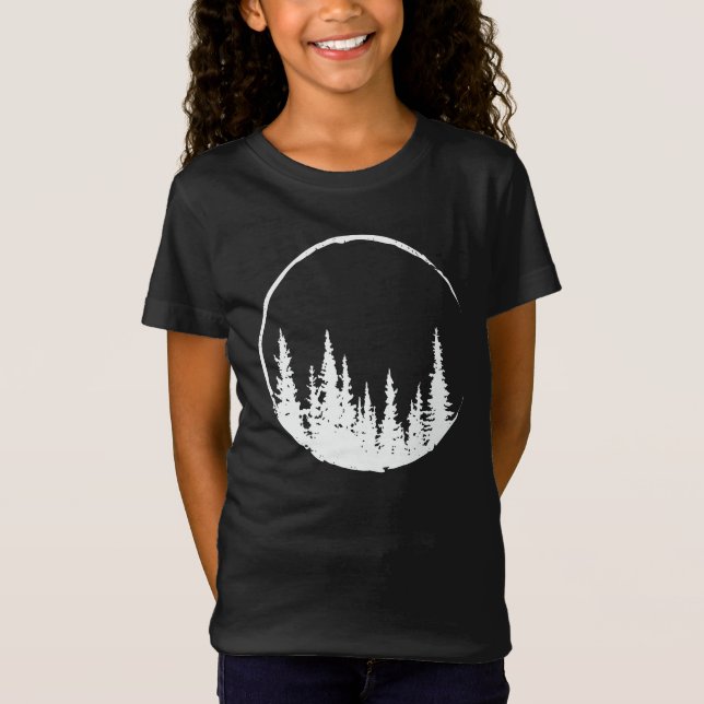 Floral Forest Circle Tree Loving Forest Tree T-Shirt (Front)