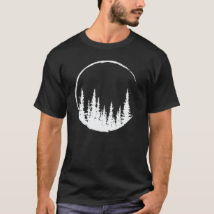 Floral Forest Circle Tree Loving Forest Tree T-Shirt