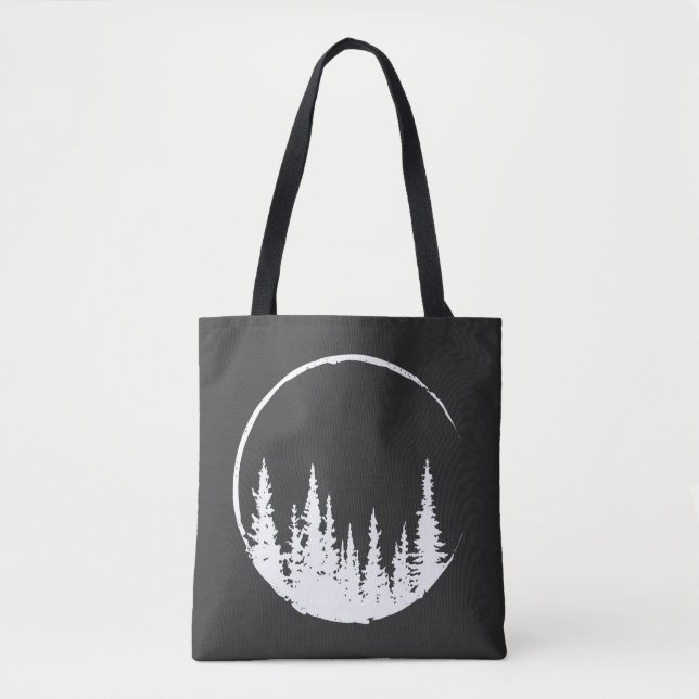Floral Forest Circle Tree Loving Forest Tree Tote Bag (Front)