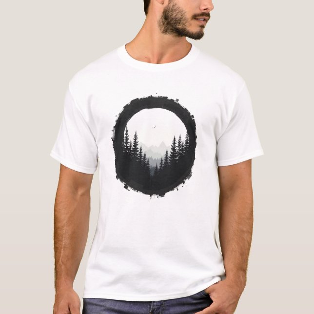 Floral Forest Tree Hugger T-Shirt Nature Lovers Te (Front)